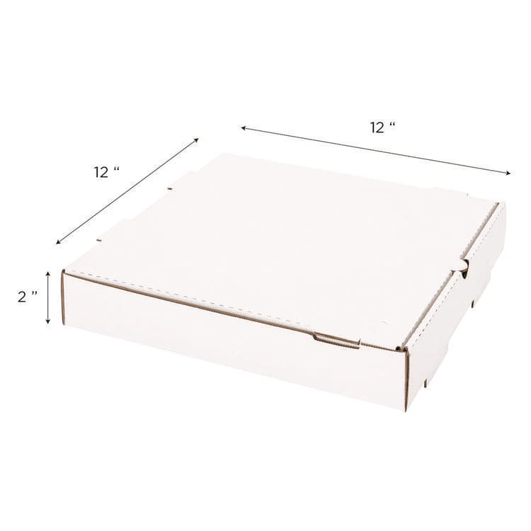 KARAT BY LOLLICUP Corrugated Pizza Boxes, 12 x 12 x 1.97, White/Brown, 50/Carton (KRTFPPBF12W) thumbnail 2