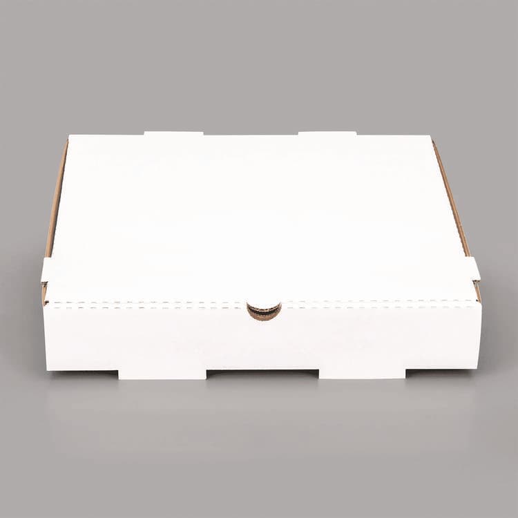 KARAT BY LOLLICUP Corrugated Pizza Boxes, 12 x 12 x 1.97, White/Brown, 50/Carton (KRTFPPBF12W)