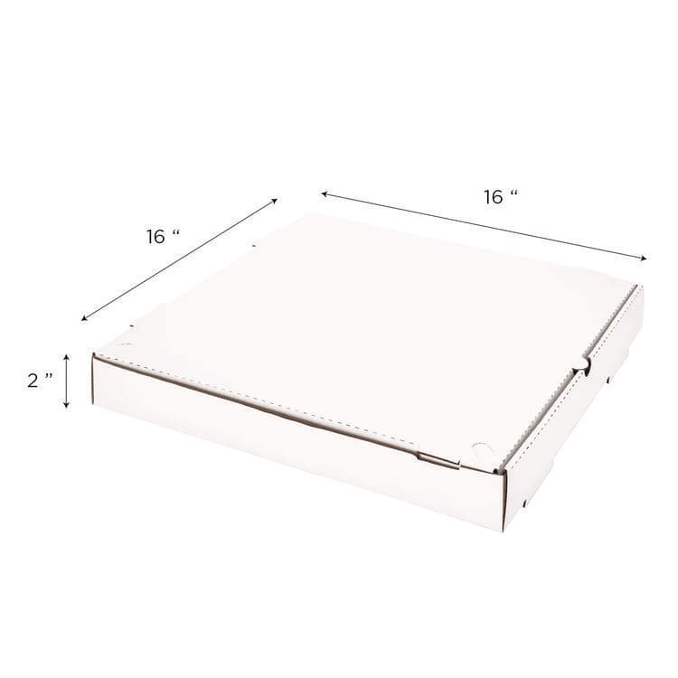 KARAT BY LOLLICUP Corrugated Pizza Boxes, 16 x 16 x 1.97, White/Brown, 50/Carton (KRTFPPBF16W) thumbnail 2