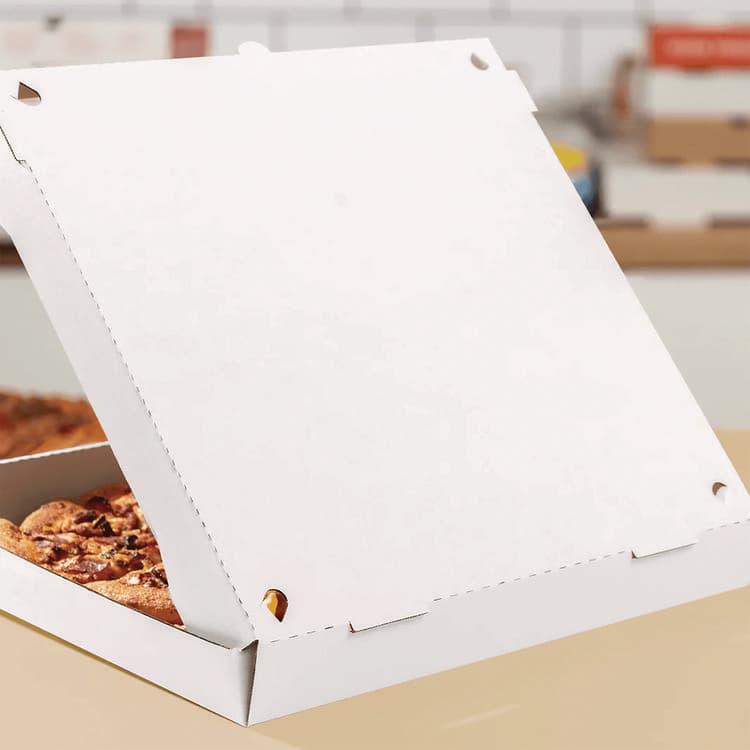 KARAT BY LOLLICUP Corrugated Pizza Boxes, 16 x 16 x 1.97, White/Brown, 50/Carton (KRTFPPBF16W) thumbnail 3