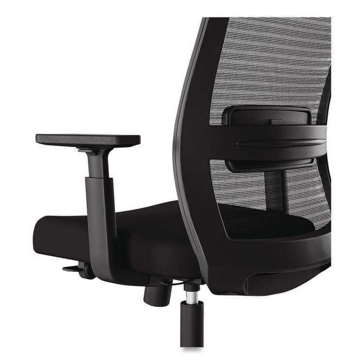 ALERA Alera Ashdale Ergonomic Fabric Swivel Task Chair, Supports 275 lb, 18.15 to 21.89 Seat Height, Black Seat/Back, Silver Base (ALEAD41BME17) thumbnail 4