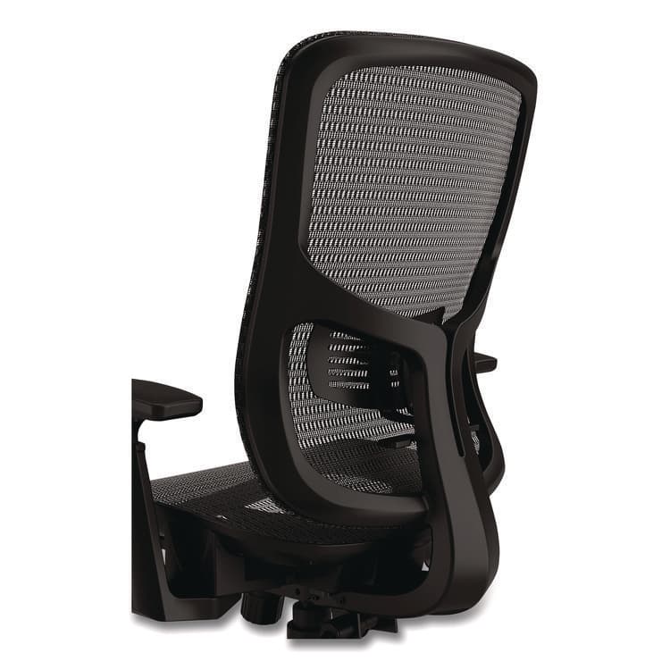 ALERA Alera Hollins Ergonomic Mesh Swivel Task Chair, Supports Up to 275lb, 18.57 to 22.54 Seat Height, Black Seat/Back, Black Base (ALEHL42BME18) thumbnail 2