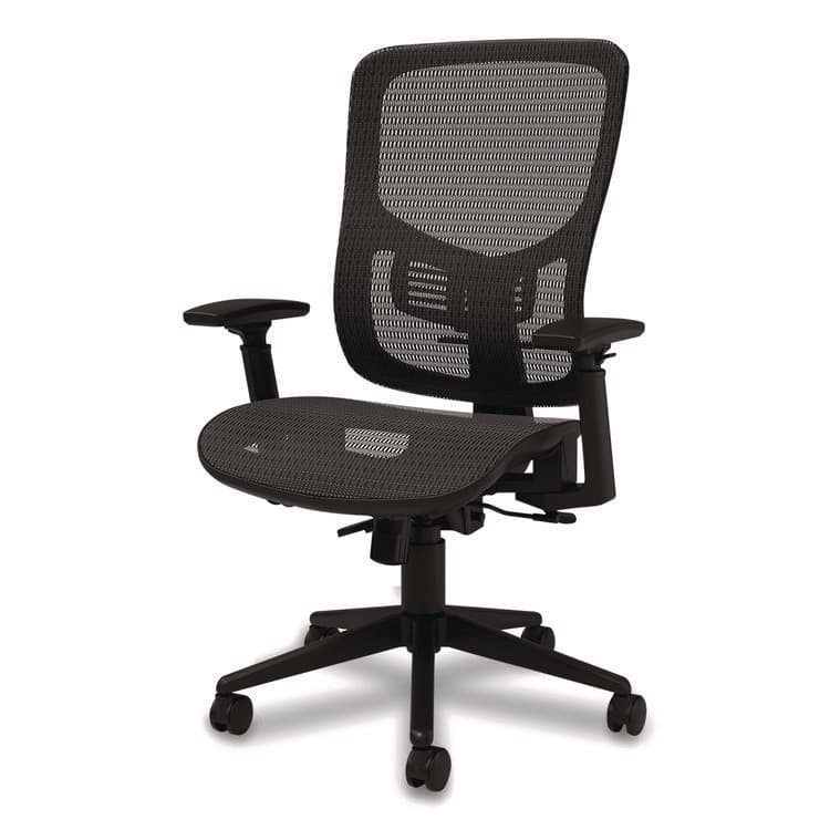 ALERA Alera Hollins Ergonomic Mesh Swivel Task Chair, Supports Up to 275lb, 18.57 to 22.54 Seat Height, Black Seat/Back, Black Base (ALEHL42BME18) thumbnail 4