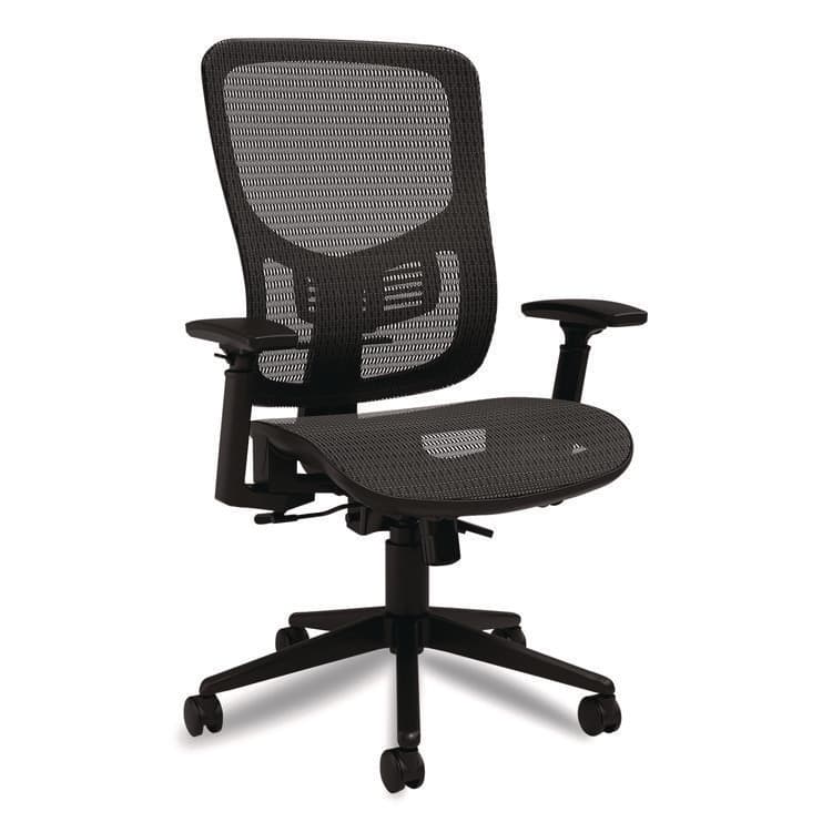 ALERA Alera Hollins Ergonomic Mesh Swivel Task Chair, Supports Up to 275lb, 18.57 to 22.54 Seat Height, Black Seat/Back, Black Base (ALEHL42BME18)