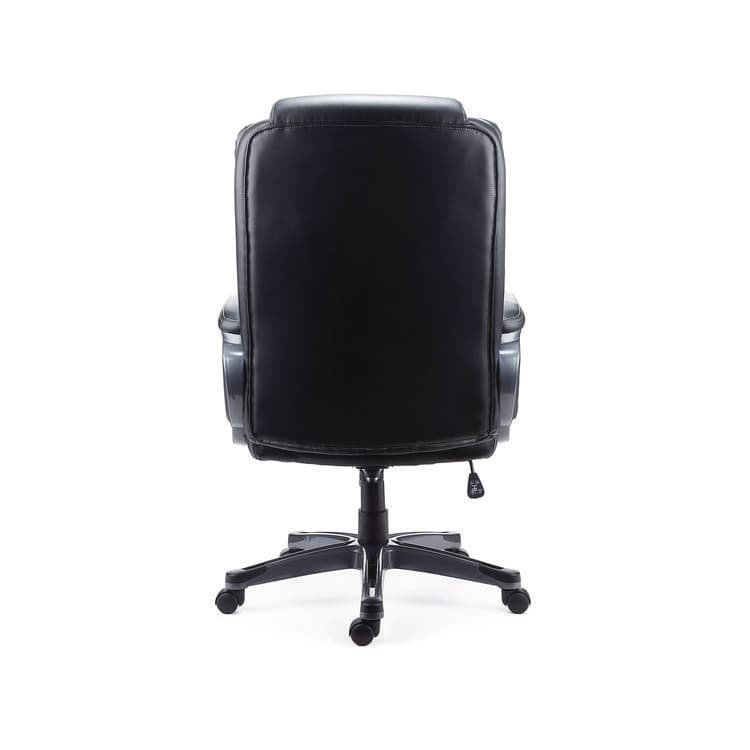ALERA Alera Kirkdale Bonded Leather Manager Chair, Supports Up to 275 lb, 16.18 to 22.76 Seat Height, Black Seat/Back, Black Base (ALEKD4519) thumbnail 3