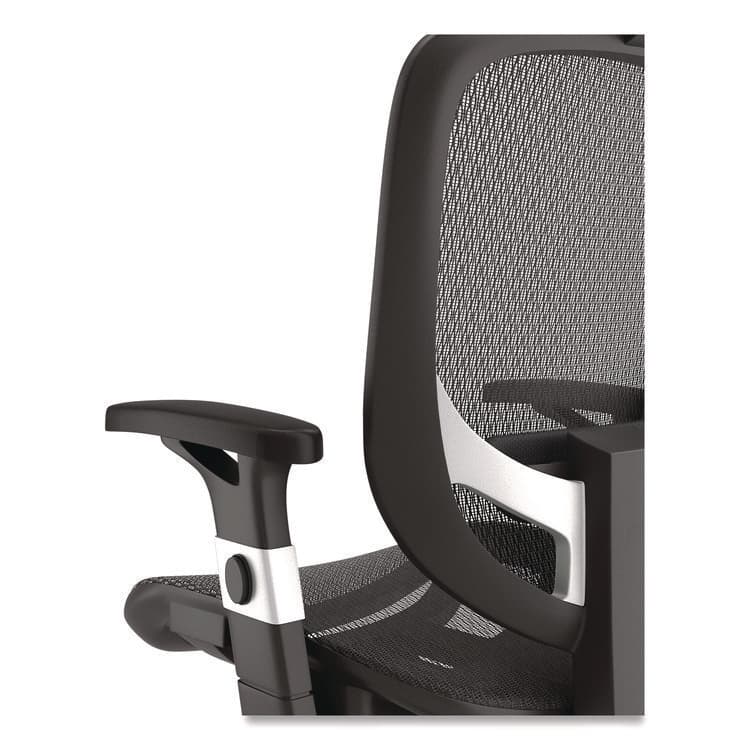 ALERA Alera Minerva Ergonomic Mesh Swivel Task Chair, Support Up to 275lb, 17.24 to 20.98 Seat Height, Black Seat/Back, Silver Base (ALEMV41BME18) thumbnail 4