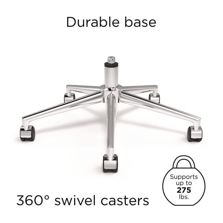 ALERA Alera Siskin Fabric Managers Chair, Supports Up to 275 lb, 16.93 to 20.67 Seat Height, Gray Seat, Gray Back, Chrome Base (ALESK4244) thumbnail 4