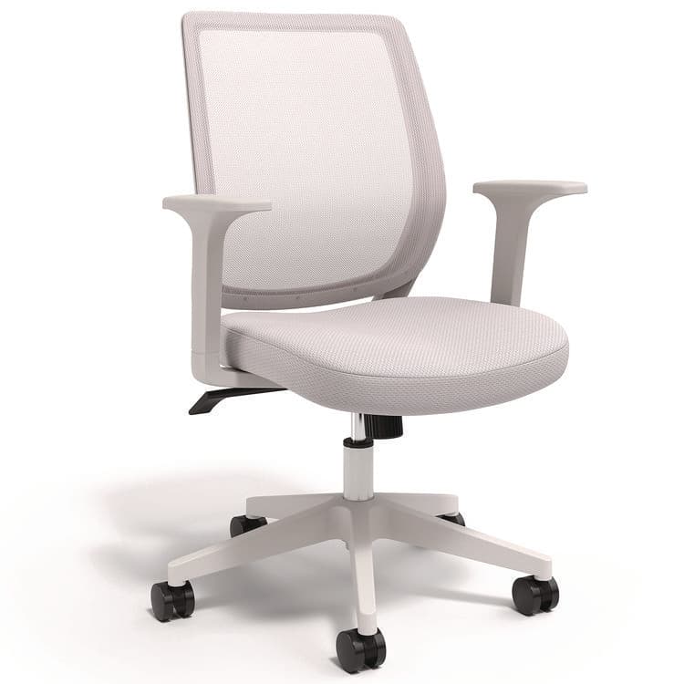 ALERA Alera Wessex Ergonomic Fabric Mesh Swivel Task Chair, Supports 275 lb, 17.09 to 20.83 Seat Height, Gray Seat/Back, White Base (ALEWX42BME47)