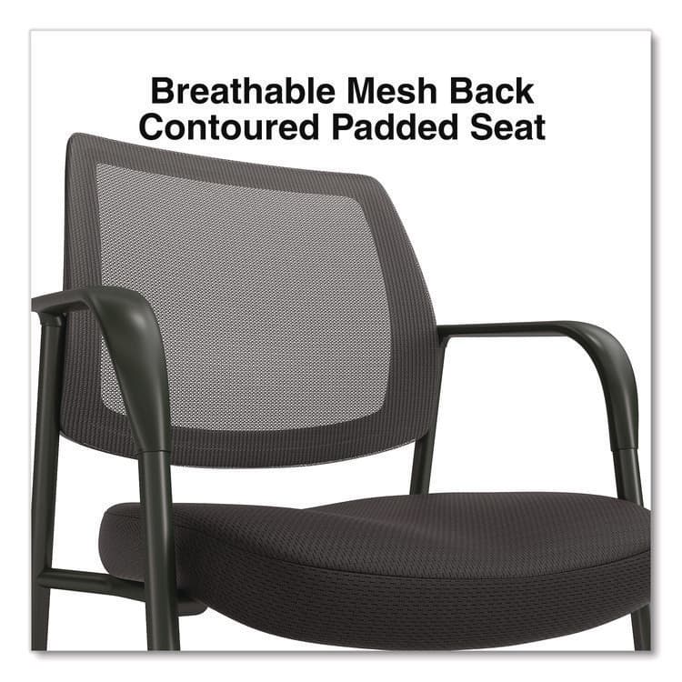 ALERA Alera Wessex Mesh Fabric Guest Chair, 24.41 x 23.62 x 35.04, Black Seat, Black Back, Black Base (ALEWX43BME17) thumbnail 2