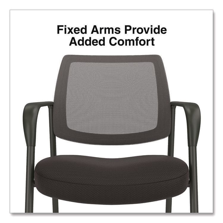 ALERA Alera Wessex Mesh Fabric Guest Chair, 24.41 x 23.62 x 35.04, Black Seat, Black Back, Black Base (ALEWX43BME17) thumbnail 3