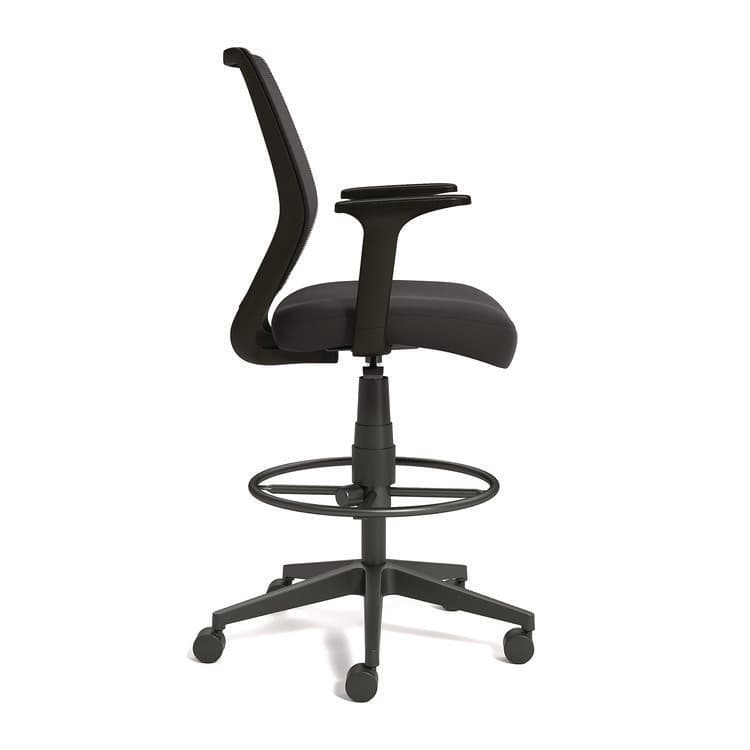 ALERA Alera Wessex Drafting Stool, Mesh Back, Supports Up to 275 lb, 27.95 to 33.66 Seat Height, Black Seat, Black Back, Black Base (ALEWX46BME17) thumbnail 3
