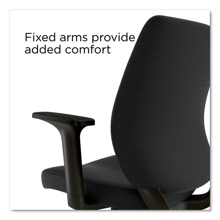 ALERA Alera Wessex Ergonomic Fabric Task Chair, Supports Up to 275 lb, 17.13 to 20.83 Seat Height, Black Seat/Back, Black Base (ALEWX4217) thumbnail 3