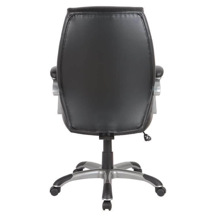 ALERA Alera Fulford Bonded Leather High-Back Managers Chair, Supports 275lb, 18.62-22.56" Seat Height, Black Seat/Back, Silver Base (ALEFD41B19) thumbnail 4