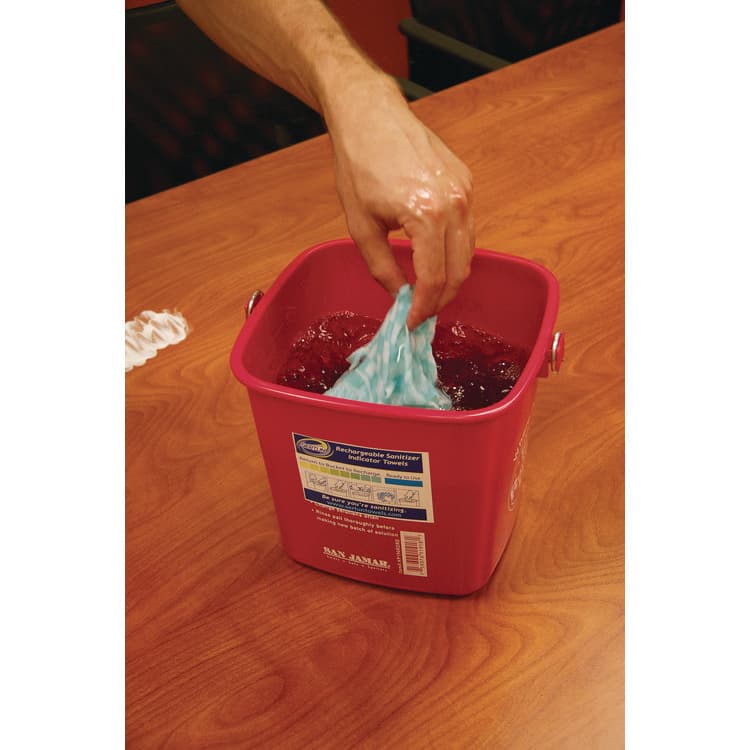 ITW PRO BRANDS Color-Changing Rechargeable Sanitizer Indicator Towels, 1-Ply, 13.5 x 18, Unscented, Yellow/White/Blue, 150/Carton (ITW9600) thumbnail 3