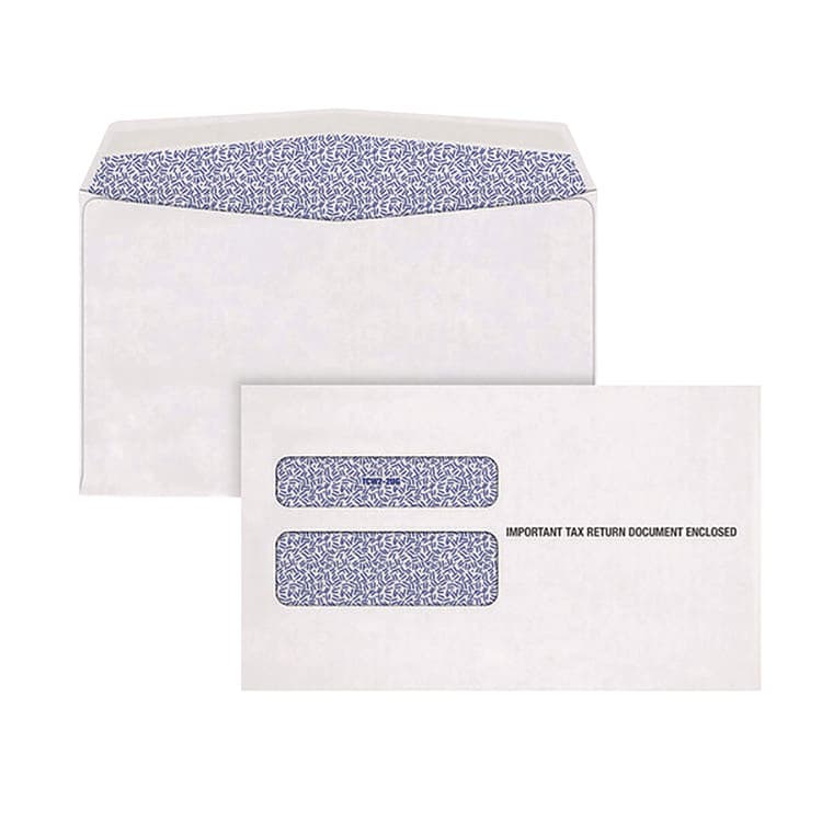 CARDINAL BRANDS . 2-Up W-2 Gummed Seal Double-Window Security Tint Envelopes, Commercial Flap, 9.5 x 5.63, White, 24/Pack (TOP2219C)
