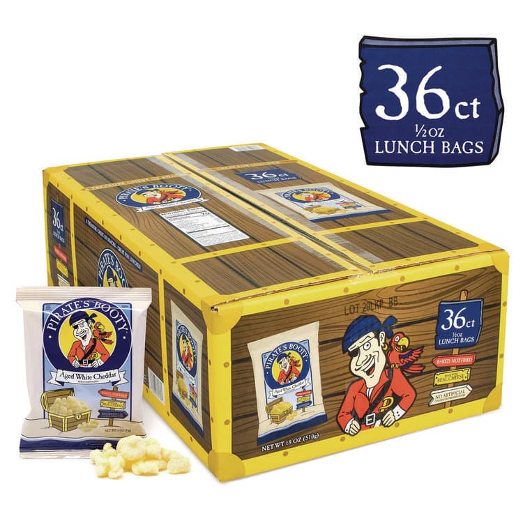 PIRATE BRANDS Puffs, Aged White Cheddar, 0.5 oz Bag, 36/Box (GRR22000092) thumbnail 2