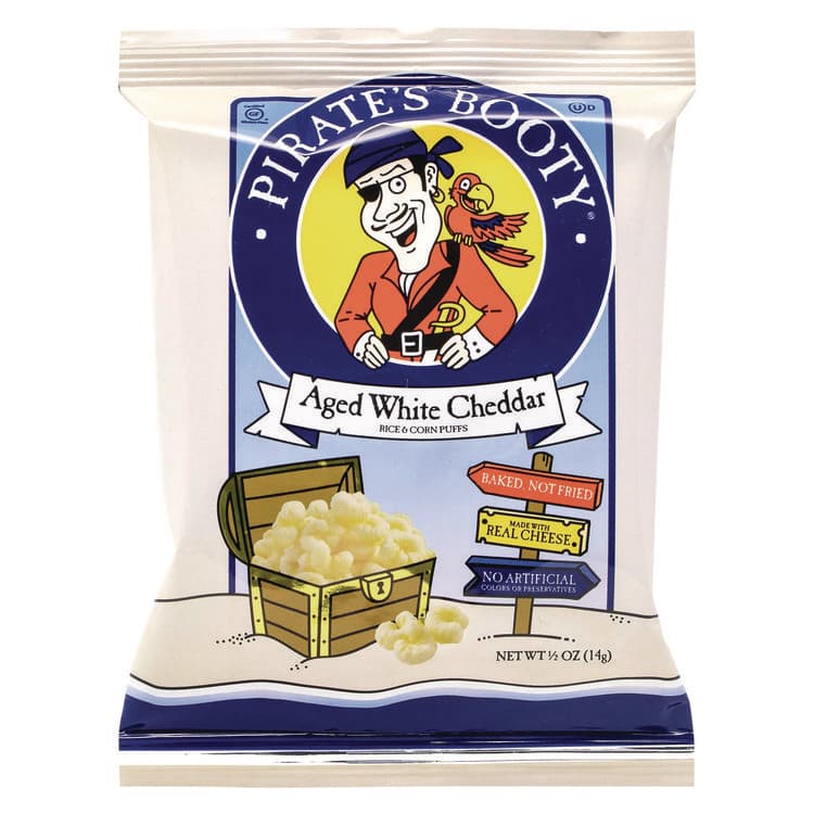 PIRATE BRANDS Puffs, Aged White Cheddar, 0.5 oz Bag, 36/Box (GRR22000092) thumbnail 3