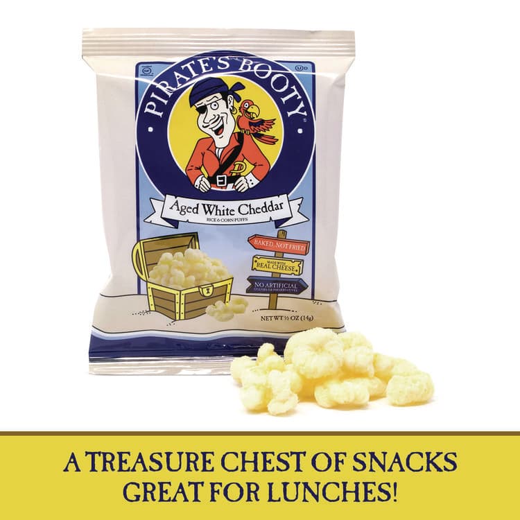 PIRATE BRANDS Puffs, Aged White Cheddar, 0.5 oz Bag, 36/Box (GRR22000092) thumbnail 4