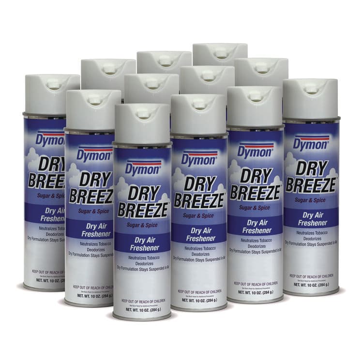 ITW PRO BRANDS Dry Breeze Aerosol Air Freshener, Sugar and Spice, 10 oz Aerosol Spray, 12/Carton (ITW70220)
