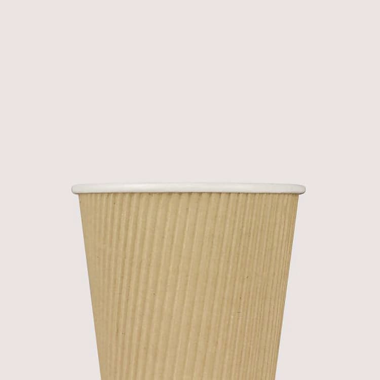 KARAT BY LOLLICUP Ripple Hot Cups, 10 oz, Paper, Kraft/White, 500/Carton (KRTCKRC510) thumbnail 2