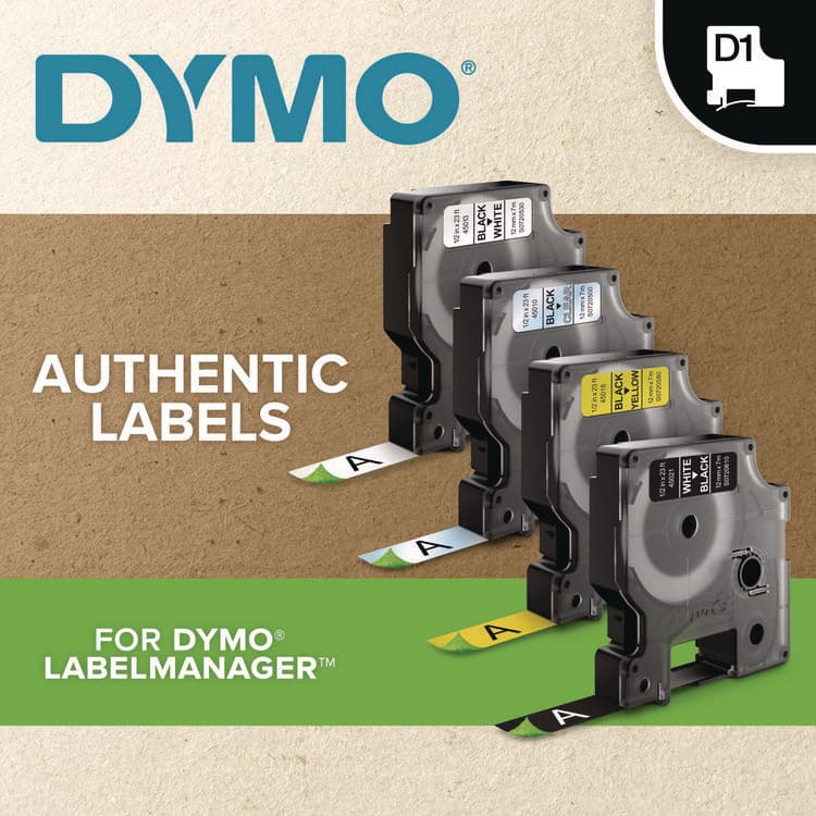 DYMO D1 Standard Labels, 0.75" x 23 ft, Black Print on Clear Tape (DYM45800) thumbnail 3
