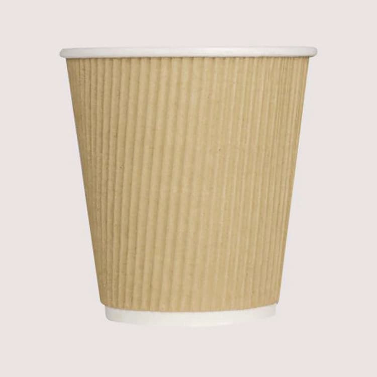 KARAT BY LOLLICUP Ripple Hot Cups, 10 oz, Paper, Kraft/White, 500/Carton (KRTCKRC510)