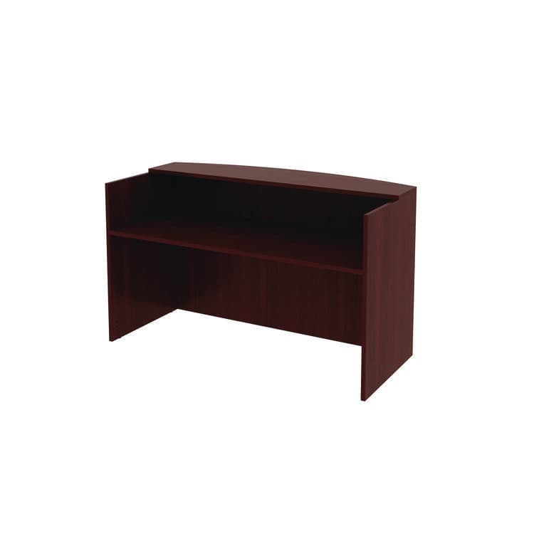 ALERA Alera Valencia Series Reception Desk with Transaction Counter, 71" x 35.5" x 29.5" to 42.5", Mahogany (ALEVA327236MY) thumbnail 2