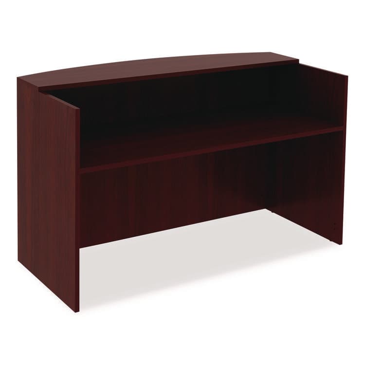 ALERA Alera Valencia Series Reception Desk with Transaction Counter, 71" x 35.5" x 29.5" to 42.5", Mahogany (ALEVA327236MY)