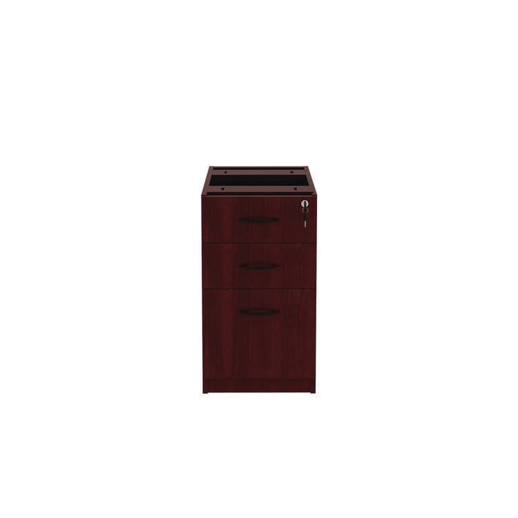 ALERA Alera Valencia Series Full Pedestal File, Left/Right, 3-Drawers: Box/Box/File, Legal/Letter, Mahogany, 15.63" x 20.5" x 28.5" (ALEVA532822MY) thumbnail 3