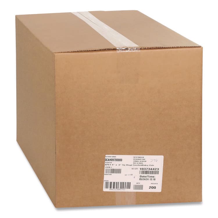 PACTIV EVERGREEN CORPORATION SmartLock PET Hinged Lid Bakery Container, 8.75 x 8.25 x 3.63, Clear, Plastic, 200/Carton (PCT0CAH09700000) thumbnail 2