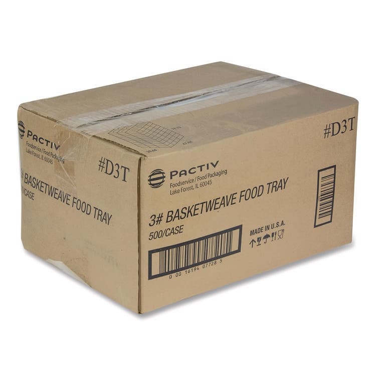 PACTIV EVERGREEN CORPORATION Paperboard Food Tray, 3 lb, 7.75 x 5.1 x 2.1, Red/White, 500/Carton (PCTD3T) thumbnail 2