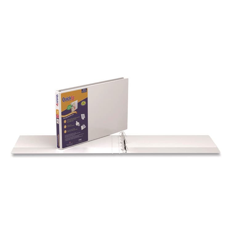 STRIDE WRITING QuickFit Ledger D-Ring View Binder, 3 Rings, 1" Capacity, 11 x 17, White (STW94010) thumbnail 2