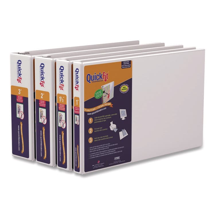 STRIDE WRITING QuickFit Ledger D-Ring View Binder, 3 Rings, 1" Capacity, 11 x 17, White (STW94010) thumbnail 4