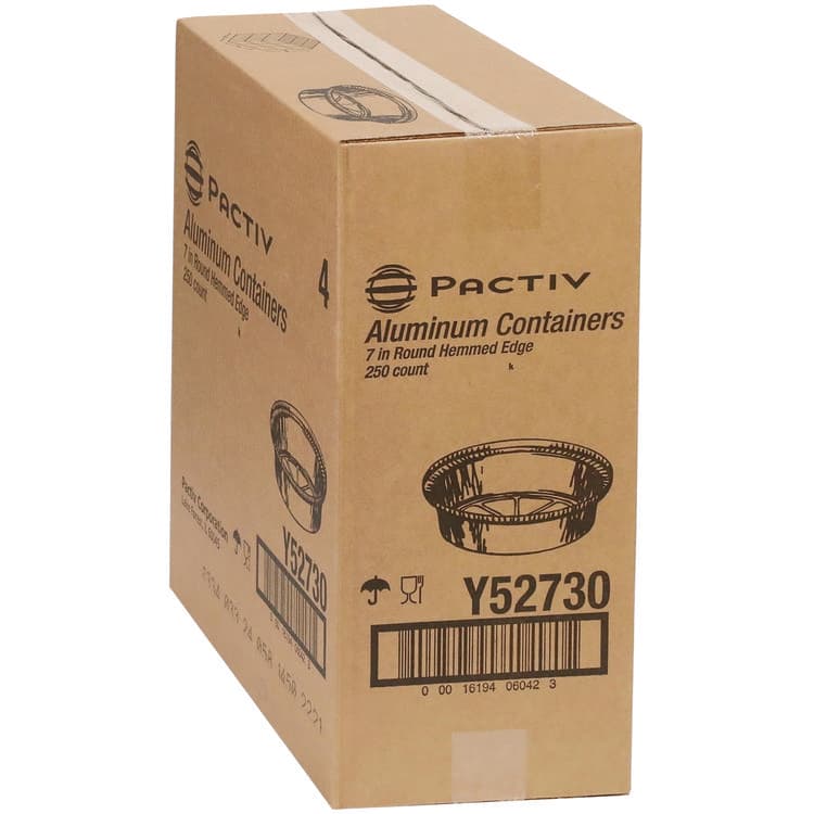 PACTIV EVERGREEN CORPORATION Aluminum Take-Out Container, 24 oz, 7" Diameter x 1.53" h, Silver, 250/Carton (PCTY52730) thumbnail 2