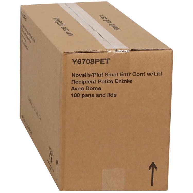 PACTIV EVERGREEN CORPORATION Classic Carry-Out Container with PET Dome Lid, 22 oz, 8.2 x 6.2 x 1.3, Silver/Clear, Aluminum, 100/Carton (PCTY6708PET) thumbnail 2