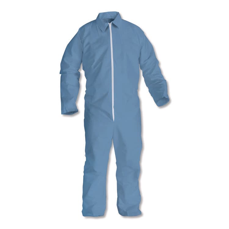 KIMBERLY-CLARK PROFESSIONAL A65 Zipper Front Flame Resistant Coveralls, Hood/Elastic Wrists and Ankles, 3X-Large, Blue, 21/Carton (KCC45326)