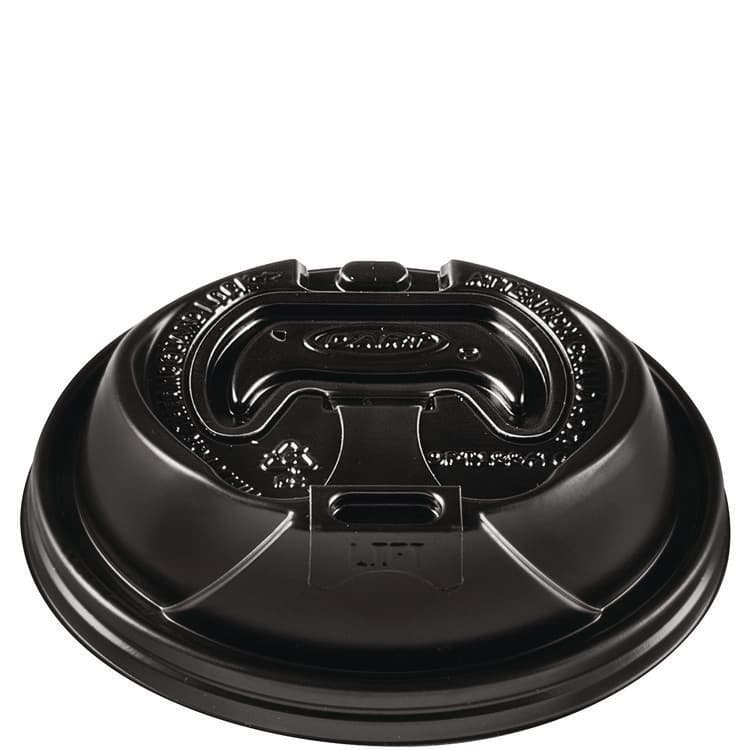 DART Optima Reclosable Lids for Hot Paper Cups, Fits 12 oz to 24 oz Hot Cups, Plastic, Black, 1,200/Carton (DCCOPT1224TGB)