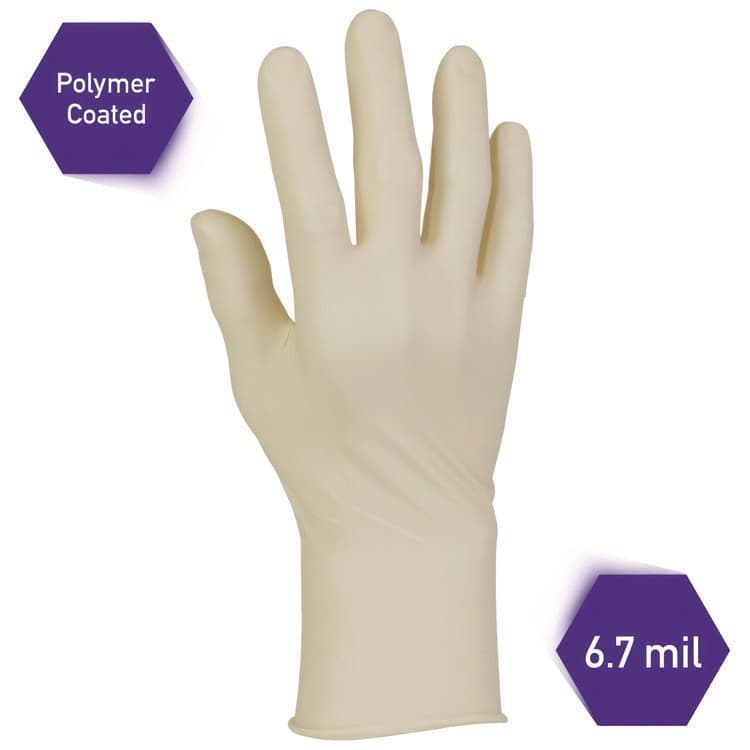 KIMBERLY-CLARK PROFESSIONAL PFE Latex Exam Gloves, Powder-Free, X-Large, 6.3 mil Thick, 9.5" Long, Natural, 1,000/Carton (KCC57550) thumbnail 3