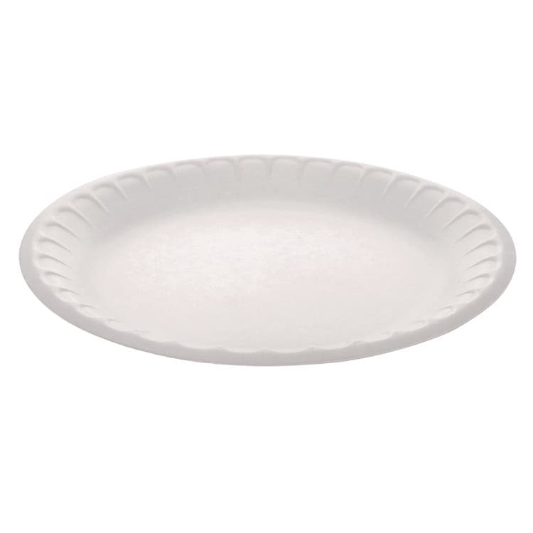 PACTIV EVERGREEN CORPORATION Placesetter Satin Non-Laminated Economy Foam Dinnerware, Plate, 9" dia, White, 500/Carton (PCTYTH10009STEC)