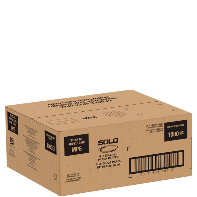 DART Compostable Paper Dinnerware, ProPlanet Seal, Plate, 6" dia, White, 1,000/Carton (SCCMP6PLANET) thumbnail 3