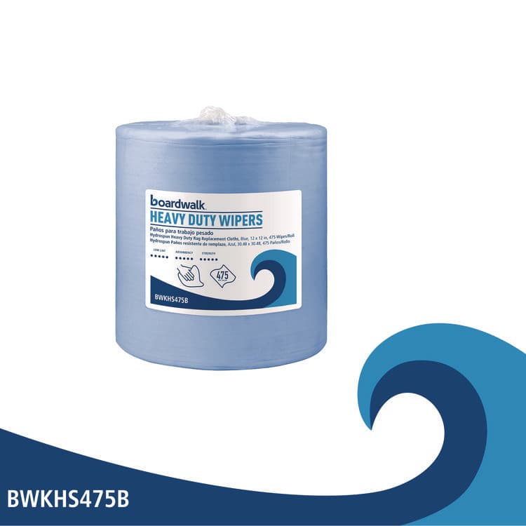 BOARDWALK Hydrospun Wipers, 12 x 12, Blue, 475 Sheets/Roll (BWKHS475B) thumbnail 2