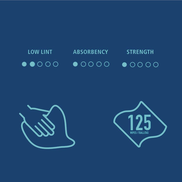 BOARDWALK One-Ply Paper Wipers, 9.84 x 9.06, White, 125 Wipers/Box, 18 Boxes/Carton (BWKLDW2250W) thumbnail 3