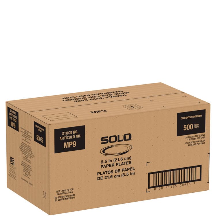 DART Compostable Paper Dinnerware, ProPlanet Seal, Plate, 8.5" dia, White, 500/Carton (SCCMP9PLANET) thumbnail 3