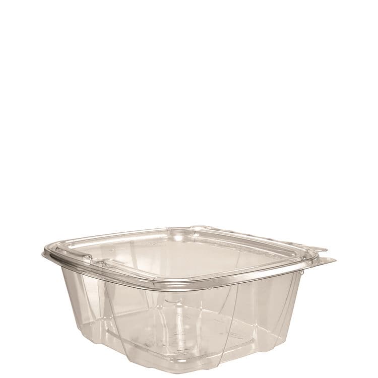 DART ClearPac SafeSeal rPET Tamper-Resistant/Evident Containers, Embossed Bottom, 32 oz, 6.37 x 7.15 x 2.58, Clear, 200/Carton (DCCCH32DERF)