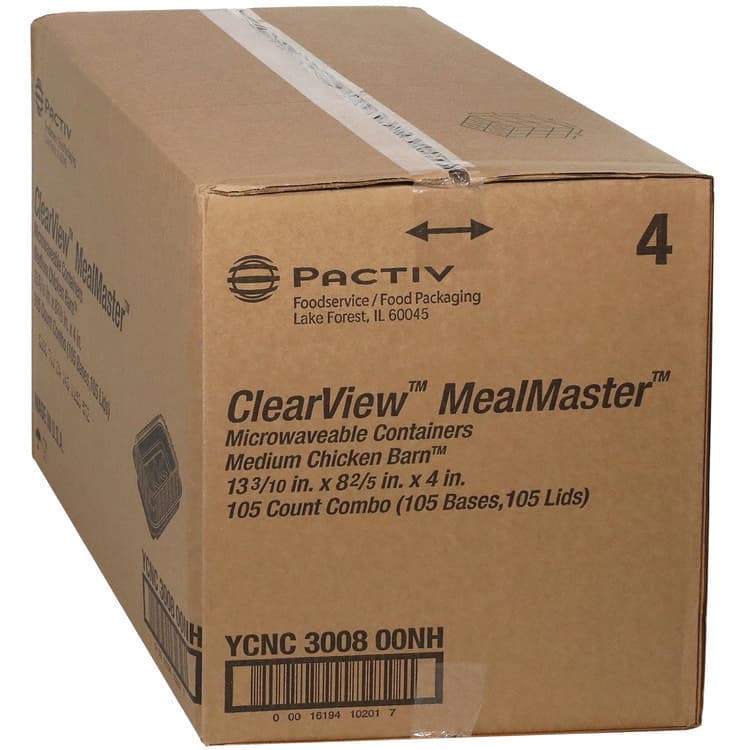 PACTIV EVERGREEN CORPORATION ClearView MealMaster Chicken Barn, 13.3 x 8.4 x 4, Black/Clear, Plastic, 105/Carton (PCTYCNC300800NH) thumbnail 2
