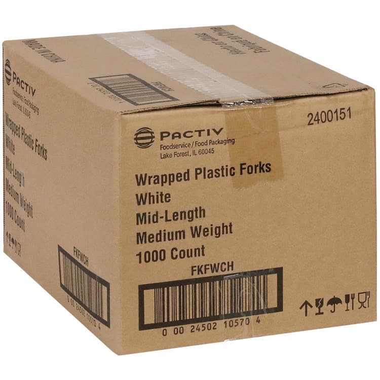 PACTIV EVERGREEN CORPORATION Fieldware Cutlery, Individually Wrapped, Mediumweight Fork, Plastic, White, 1,000/Carton (PCTFKFWCH) thumbnail 2