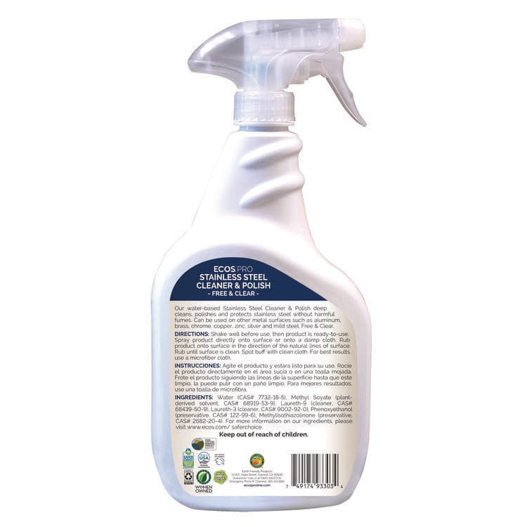 EARTH FRIENDLY PRODUCTS Stainless Steel Cleaner and Polish, 32 oz Spray (EOPPL93306EA) thumbnail 2