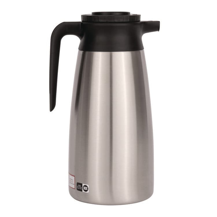 BUNN-O-MATIC Thermal Vacuum Pitcher, 64 oz, Stainless Steel/Black (BUNVACPIT19) thumbnail 2