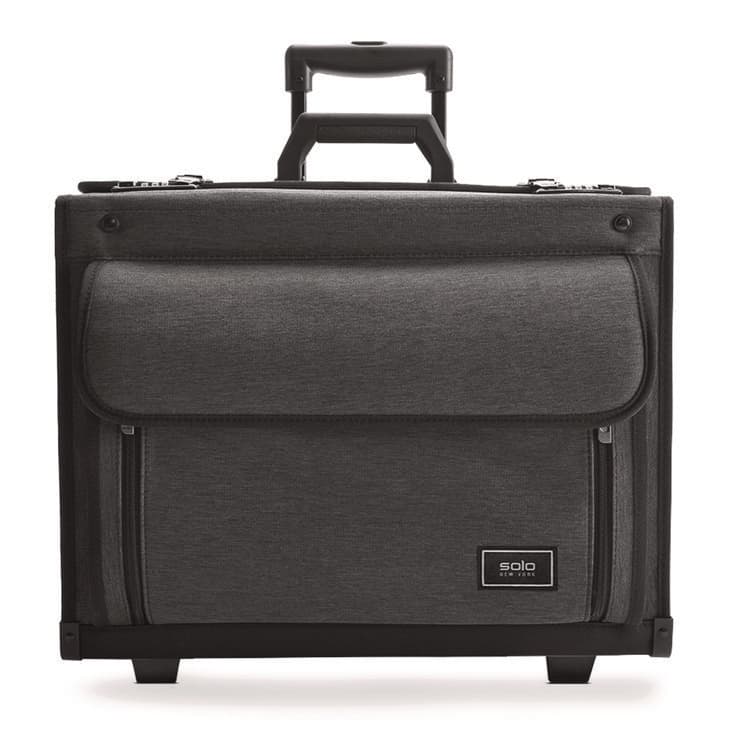 UNITED STATES LUGGAGE Classic Recycled Rolling Catalog Case, Fits Device Up to 17.3", 9.31 x 9.31 x 16.14, Gray/Black (USLB78410)