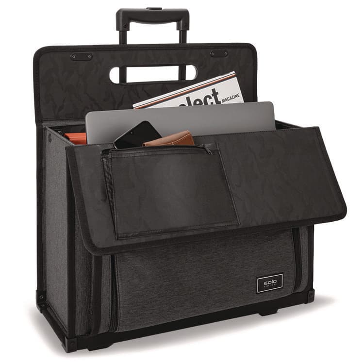 UNITED STATES LUGGAGE Classic Recycled Rolling Catalog Case, Fits Device Up to 17.3", 9.31 x 9.31 x 16.14, Gray/Black (USLB78410) thumbnail 3